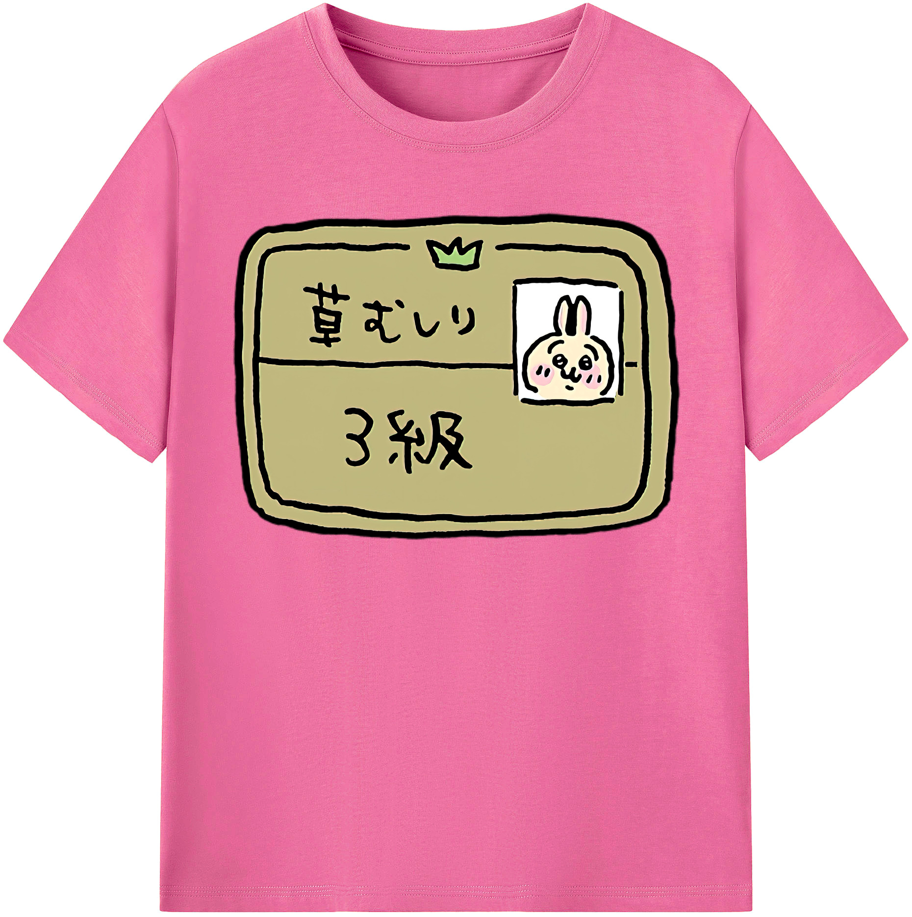 （画像用） ちいかわ うさぎ Chii-kawa usagi レディースカジュアルプリントTシャツ（綿100％）